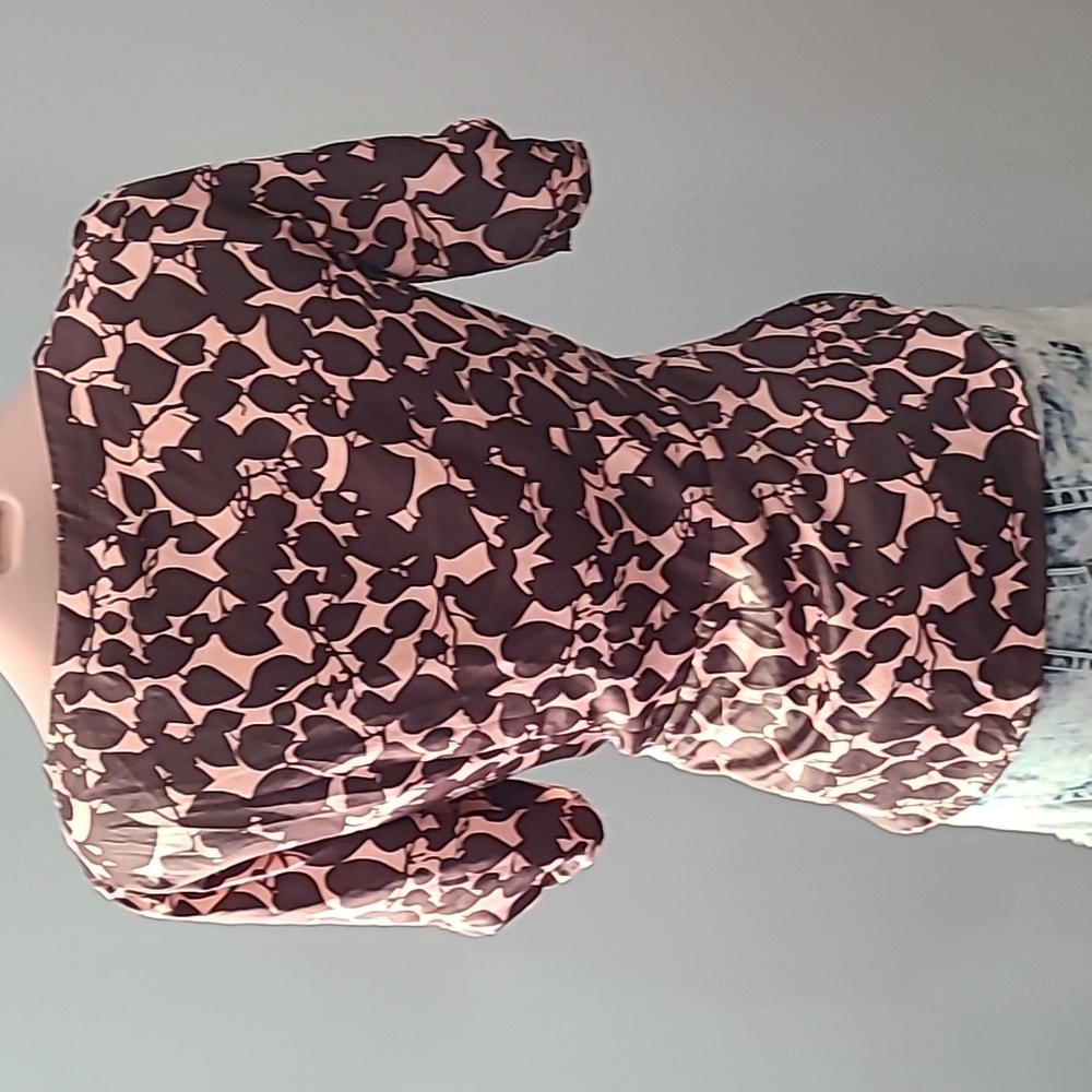 Vintage Y2K Fairy Satin Brown Pink Floral Size Small - Picture 6 of 9
